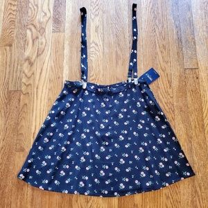 Forever 21 roses skirt w/suspenders jumper romper